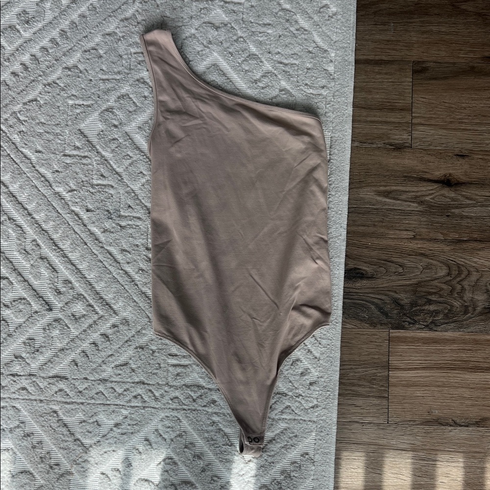 Abercrombie and Fitch One-Shoulder Tan Bodysuit